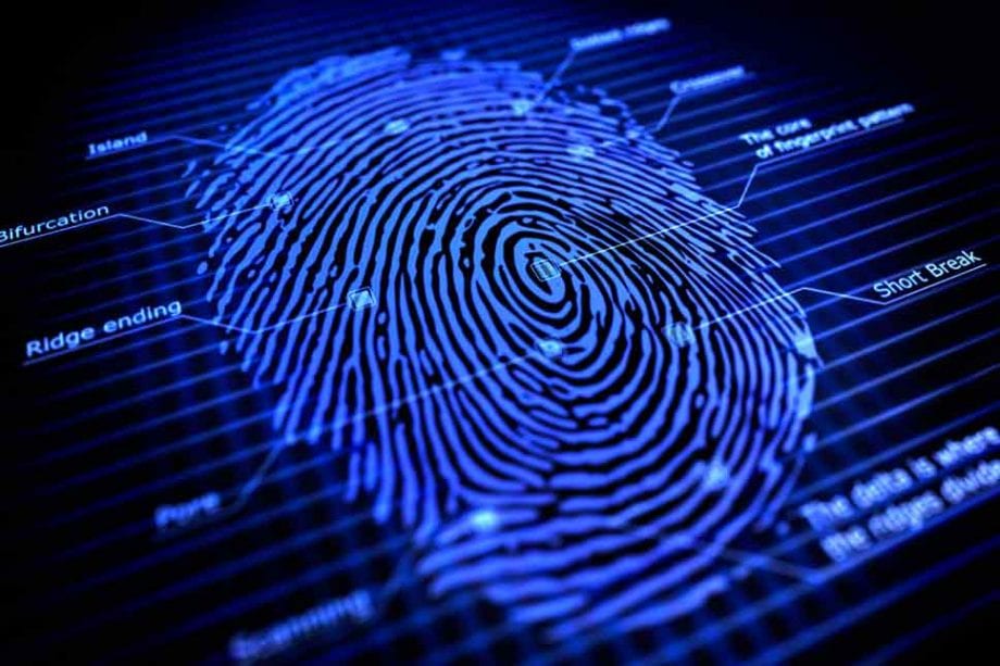 Digital Fingerprint Technology Blue Background